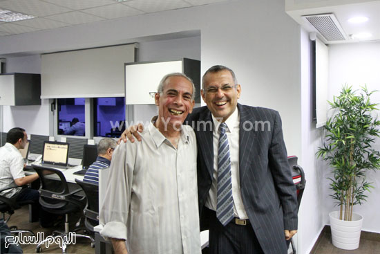 دكتور شريف عبد العظيم مع رئيس قسم الكاريكاتير محمد عبد اللطيف -اليوم السابع -6 -2015